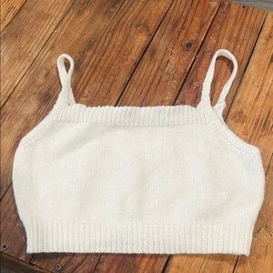 White Knit Tank Top